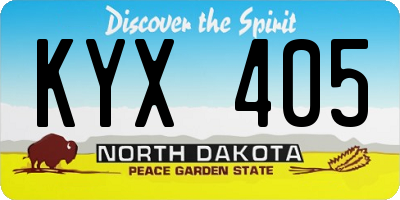 ND license plate KYX405