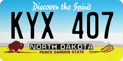 ND license plate KYX407