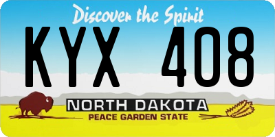 ND license plate KYX408