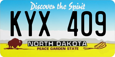 ND license plate KYX409
