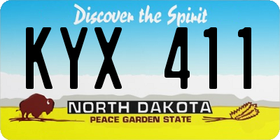 ND license plate KYX411