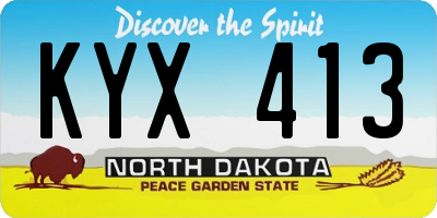 ND license plate KYX413