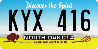 ND license plate KYX416