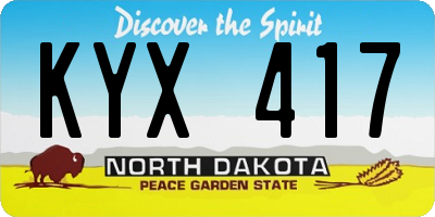 ND license plate KYX417