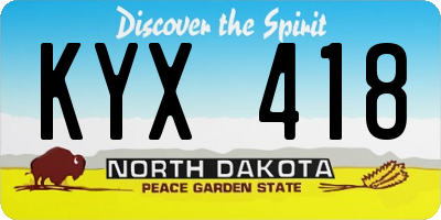 ND license plate KYX418