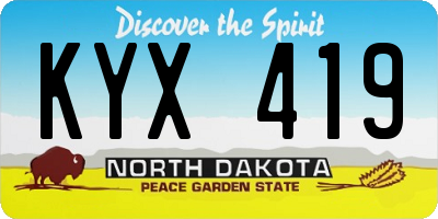 ND license plate KYX419