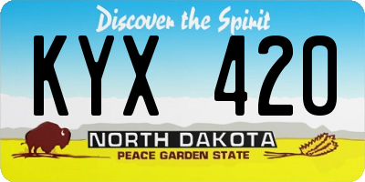 ND license plate KYX420