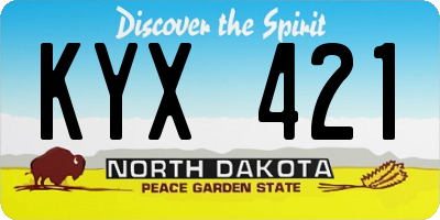 ND license plate KYX421