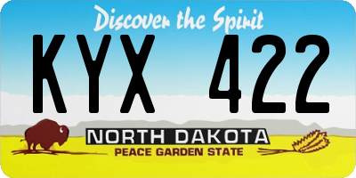 ND license plate KYX422