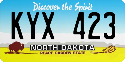 ND license plate KYX423