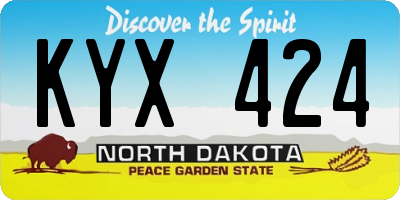 ND license plate KYX424