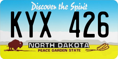 ND license plate KYX426