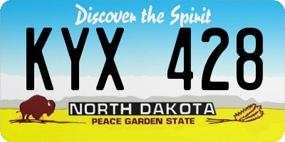 ND license plate KYX428