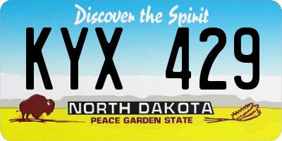 ND license plate KYX429