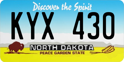 ND license plate KYX430