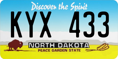 ND license plate KYX433