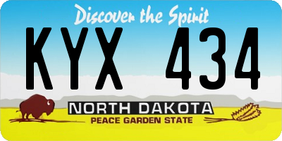 ND license plate KYX434