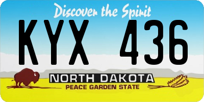 ND license plate KYX436