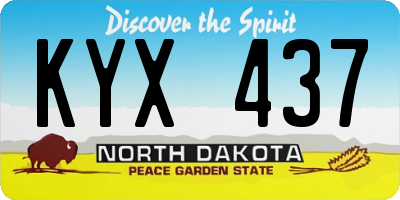 ND license plate KYX437