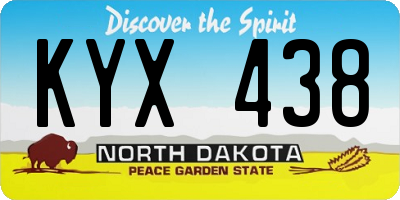 ND license plate KYX438