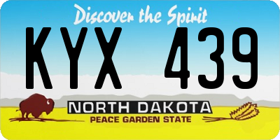 ND license plate KYX439