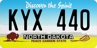 ND license plate KYX440