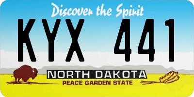 ND license plate KYX441
