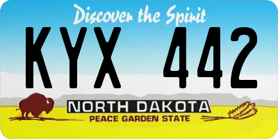 ND license plate KYX442