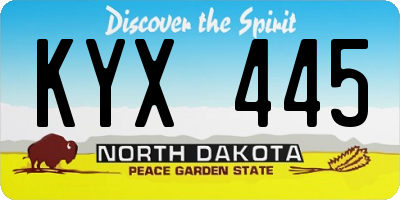 ND license plate KYX445