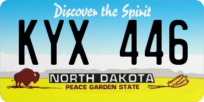 ND license plate KYX446