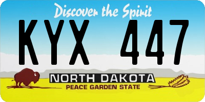 ND license plate KYX447