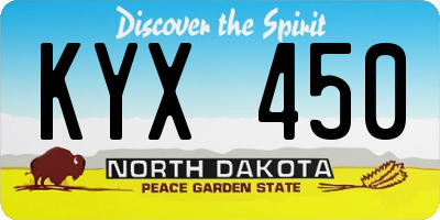 ND license plate KYX450