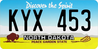 ND license plate KYX453