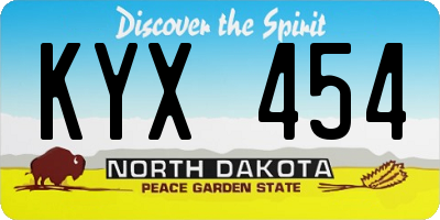 ND license plate KYX454