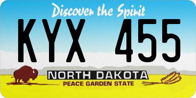 ND license plate KYX455