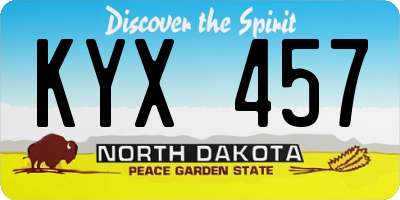 ND license plate KYX457