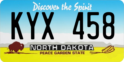 ND license plate KYX458