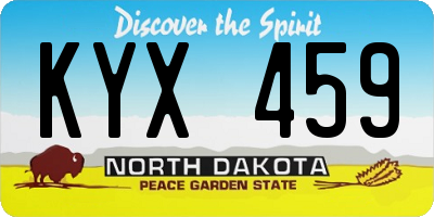 ND license plate KYX459