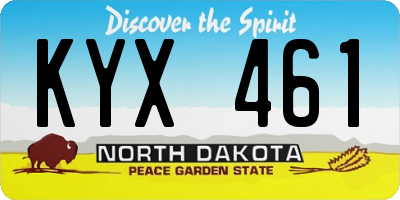 ND license plate KYX461