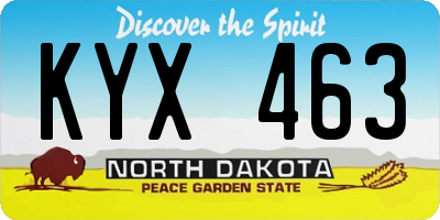 ND license plate KYX463