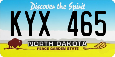 ND license plate KYX465