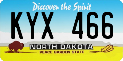 ND license plate KYX466