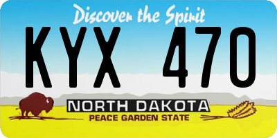 ND license plate KYX470