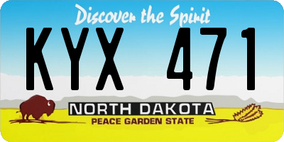 ND license plate KYX471