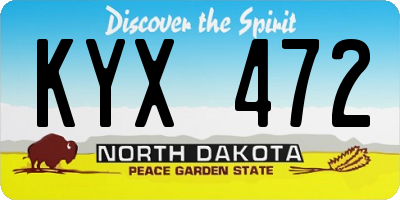 ND license plate KYX472