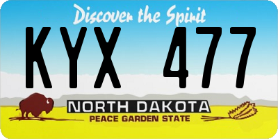 ND license plate KYX477