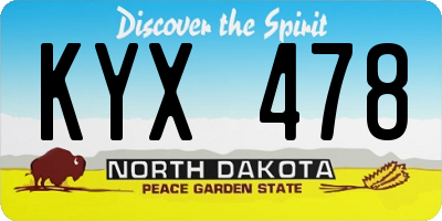 ND license plate KYX478