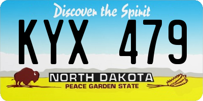 ND license plate KYX479