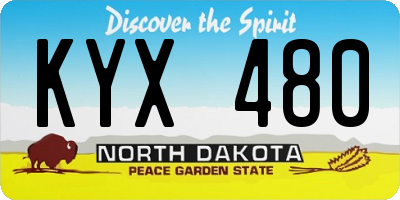 ND license plate KYX480