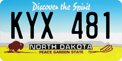 ND license plate KYX481